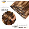 GEELOOK Clip in Hair Extensions Real Human Hair 14 Inch Chocolate BrownLight Blonde 427 Color Double Weft 100 Remy Human