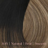 Easyouth Clip in Hair Extensions Ombre Black Clip on Hair Extensions Black to Dark Brown Mix Caramel Brown Balayage Remy