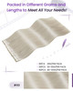 LaaVoo Human Hair Tape in Extensions Blonde Invisible Tape in Hair Extensions Human Hair Platinum Blonde 16 Inch 20pcs 5