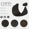 HUAYI Clip In Hair Extensions Ash Blonde Mixed Platinum Blonde 120g 18 Inch Real Human Hair Extensions for Women Premium