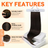 Full Shine Straight Remy Hair Weft Extensions Sew In Weft Hair Extensions Full Head Double Weft Hair Color 2 Darkest Bro