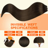 Full Shine Straight Remy Hair Weft Extensions Sew In Weft Hair Extensions Full Head Double Weft Hair Color 2 Darkest Bro