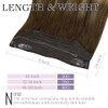Fshine Wire Hair Extensions Real Human Hair 14 Inch Balayage Medium Brown Ombre Caramel Blond Adjustable Fish Line Hair