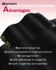 Moresoo Black Clip in Hair Extensions Straight Remy Double Weft Human Hair Clip in Extensions Straight Hair Extensions f