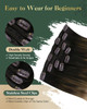 Ugeat Human Hair Clip in Extensions Balayage Clip in Extensions Real Human Hair Dark Brown Balayage Chocolate Brown Mix