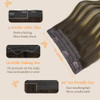 DOORES Wire Hair Extensions 18 Inch 95g Remy Human Wire Hair Extensions Invisible Transparent Line Adjustable Hairpieces
