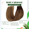 Remy Sew in Human Hair Extensions Brown to Blonde Highlights Weft Hair Extensions Balayage Colored 24 inch Hair Double W