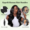 Kapelli Hair Brazilian Virgin Hair Body Wave 3 Bundles with Closure 20 22 2420 10A Brazilian Remy Human Hair Bundles wit