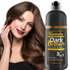 KILOMETS Dark Brown Hair Color Dye Shampoo 400ml 100 Grey Coverage in Minutes Ammonia Free Gray Silver Hair Dye Shampoo