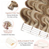SEGO Wavy Tape In Hair Extensions Human Hair 20pcs 50g 20 Inch Blonde Highlighted Balayage Remy Body Wave Human Hair Tap