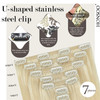 Honsoo Clip in Hair Extensions Real Human Hair Platinum Blonde 14Inch 120g 7pcs Hair Extensions Clip in Real Human Hair