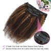 Urbeauty 430 Kinky Curly 10 Inch 3c 4a Clip in Hair Extensions for Black Women Chocolate Brown Mix Medium Auburn Curly H