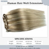 Sew in Hair Extensions Real Human Hair Ash Blonde Balayage Blonde Hand Tied Weft Hair Extensions Human Hair Bundles 14 I