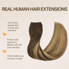 DOORES Wire Hair Extensions 12 Inch 70g Remy Human Wire Hair Extensions Invisible Transparent Line Adjustable Hairpieces