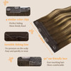DOORES Wire Hair Extensions 12 Inch 70g Remy Human Wire Hair Extensions Invisible Transparent Line Adjustable Hairpieces