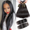 QTHAIR 18A Virgin Hair Straight Human Hair with Lace Closure 16 18 2014 100 Unprocessed Straight Brazilian Virgin Hair W