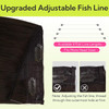 HOTBANANA Wire Hair Extensions 12 inch 70g Dark Brown to Chestnut Brown Fish Line Real Human Hair Straight Invisible Wir