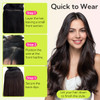 HOTBANANA Wire Hair Extensions 12 inch 70g Dark Brown to Chestnut Brown Fish Line Real Human Hair Straight Invisible Wir