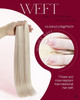 Moresoo Sew in Hair Extensions Real Human Hair Remy Straight Weft Hair Extensions Human Hair Ash Blonde Highight 100G 16