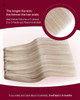 Moresoo Sew in Hair Extensions Real Human Hair Remy Straight Weft Hair Extensions Human Hair Ash Blonde Highight 100G 16