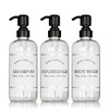 Clear Refillable Shampoo and Conditioner Bottles Body Wash Shampoo and Conditioner Dispenser PET Plastic Shampoo Bottles