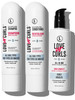 Love Ur Curls Fragrance Free Shampoo and Conditioner Set with All in One Curl Cream Styler for Curly Hair 3 Step System