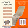 Full Shine Tape in Hair Extensions Human Hair 12Inch Color 18 Ash Blonde Fading to 22 and 60 Platinum Blonde Human Hair