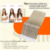 Full Shine Tape in Hair Extensions Human Hair 12Inch Color 18 Ash Blonde Fading to 22 and 60 Platinum Blonde Human Hair
