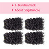Human Hair Bundles Kinky Curly Bundles Human Hair Curly Wave Hair 4 Bundles Human Hair 50 GramBundle 8A Unprocessed Kink