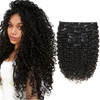 Lacer Clip in Human Hair Extensions Jerry Curly 3B 3C Curly Real Hair Clip in Extensions For Black Women Natural Color 1