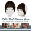 BARSDAR Human Hair Clip in Bangs Real Human Hair Clip in Bangs for Women Brown French Bangs Hairpieces Fringe with Templ
