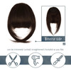BARSDAR Human Hair Clip in Bangs Real Human Hair Clip in Bangs for Women Brown French Bangs Hairpieces Fringe with Templ