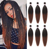 Dorsanee Ombre Brown Braiding Hair Pre Stretched 20 Inch 6 Packs Braiding Hair Extensions for Crochet Box Braids Twists
