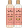 SheaMoisture Coconut Hibiscus Curl Shine Shampoo Conditioner for Bouncy Curls Frizz Control 16 Oz Ea
