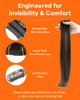 Full Shine Dark Brown Balayage Clip in Extensions Real Human Hair 3 Pcs 60g Light Weight Clip in Hair Extensions Brown B