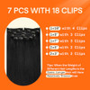 Full Shine Black Hair Extensions Clip in Human Hair Clip in Extensions for Thin Hair Black Triple Weft Straight Hair Ext
