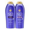 OGX Shampoo and Conditioner Set Thick and Full Biotin and Collagen Purple Helps Thicken and Texturize Hair Ideal for Fla