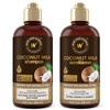 WOW Skin Science Coconut Milk Shampoo and Conditioner Set Shampoo Conditioner for Curly Hair Paraben Sulfate Free 3382 F