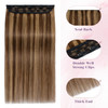 Snoilite One Piece Hair Extensions Clip in Human Hair Balayage 5 Clips 34 Full Head Lighter OnePiece Design 24Inch 60g M
