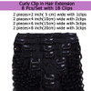 Curly Clip In Extension Human Hair 3C 4A Kinky Curly Clip Ins Full Head for Black Women Brazilian Remy Human Hair Natura