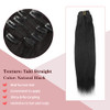 SixStarHair Yaki Straight Clip In Hair Extensions Real Human Hair 14inch Coarese Yaki Hair Extensions with Clips 120g 7