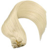 Eufficco Real Human Remy Hair Lace Clip In Hair Extensions 18inch Finsih at 185inch 120g Color Bleach Blonde Double Weft