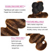 UNice Ombre Brown Highlight Body Wave Human Hair Weave 1 bundle 12 inch Brazilian Remy Hair Dark Root Blonde Human Hair