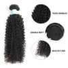 BLY 7A Mongolian Kinky Curly Human Hair Bundles 22 Inch Unprocessed Hair Weave Weft for Black Women Natural Color