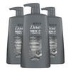 DOVE MEN CARE Shampoo Charcoal Clay 3 Count For HealthyLooking Hair Naturally Derived Plant Based Cleansers 254 oz