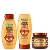 Garnier Whole Blends Honey Treasures Repairing Shampoo Conditioner Hair Mask Set for Dry Damaged Hair 3 Items 1 Kit Pack