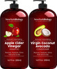 New York Biology Apple Cider Vinegar Shampoo and Coconut Avocado Oil Conditioner Set Helps Restore Shine Hair Gloss and