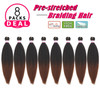 PreStretched Braiding Hair Extensions16 Inch 8 Packs Synthetic Braiding Hair Crochet Braids Natural Easy Braid Crochet H