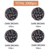 2000Pcs Premium Silicone Micro Link Rings 5mm Lined Beads for I Tip Hair Extensions 2000Pcs Dark Brown