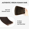 Lovrio 9A Grade Clip in Human Hair Extensions Color Darkest Brown Big Thick Invisible Hair Clip Ins Make Full Head 16 in